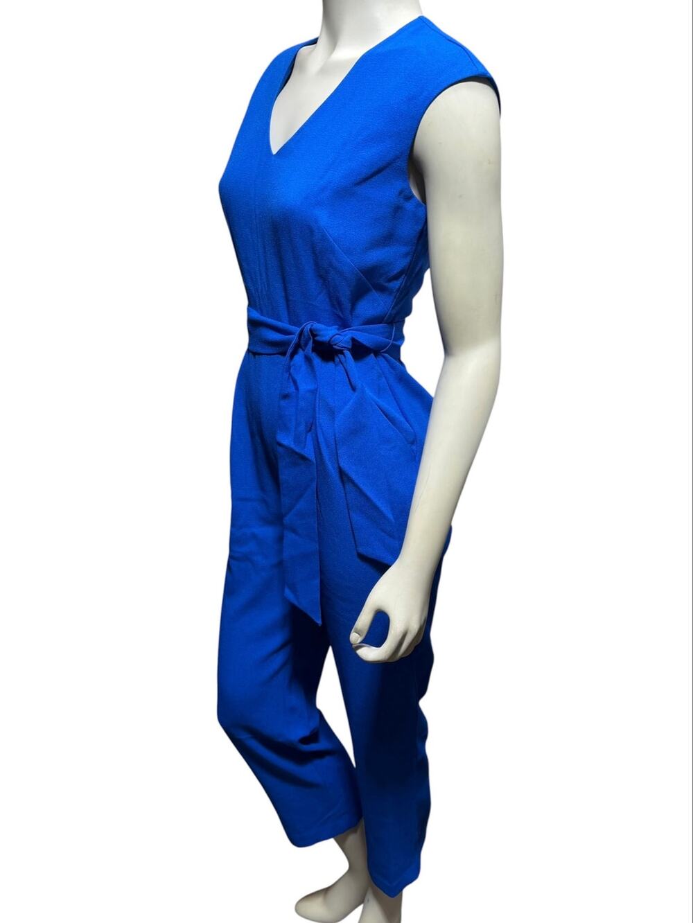 Bar III Dresses Cirque Royal Blue Jumpsuit NWT Small Tie Waist Belted